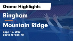Bingham  vs Mountain Ridge  Game Highlights - Sept. 15, 2022