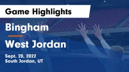 Bingham  vs West Jordan  Game Highlights - Sept. 20, 2022