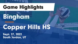 Bingham  vs Copper Hills HS Game Highlights - Sept. 27, 2022