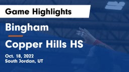 Bingham  vs Copper Hills HS Game Highlights - Oct. 18, 2022