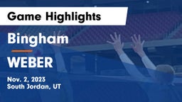 Bingham  vs WEBER  Game Highlights - Nov. 2, 2023