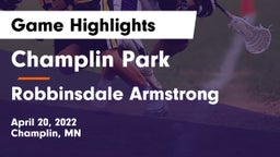 Champlin Park  vs Robbinsdale Armstrong  Game Highlights - April 20, 2022