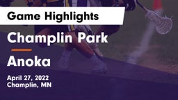 Champlin Park  vs Anoka  Game Highlights - April 27, 2022