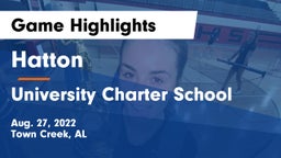 Hatton  vs University Charter School Game Highlights - Aug. 27, 2022