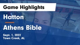 Hatton  vs Athens Bible Game Highlights - Sept. 1, 2022