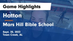 Hatton  vs Mars Hill Bible School Game Highlights - Sept. 20, 2022