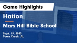 Hatton  vs Mars Hill Bible School Game Highlights - Sept. 19, 2023