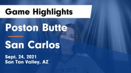 Poston Butte  vs San Carlos Game Highlights - Sept. 24, 2021