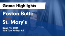 Poston Butte  vs St. Mary's  Game Highlights - Sept. 15, 2021