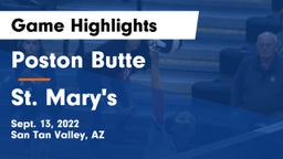 Poston Butte  vs St. Mary's  Game Highlights - Sept. 13, 2022