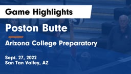 Poston Butte  vs Arizona College Preparatory  Game Highlights - Sept. 27, 2022
