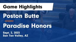 Poston Butte  vs Paradise Honors  Game Highlights - Sept. 2, 2023