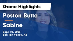 Poston Butte  vs Sabine  Game Highlights - Sept. 23, 2023