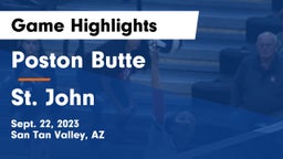 Poston Butte  vs St. John  Game Highlights - Sept. 22, 2023