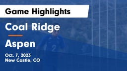 Coal Ridge  vs Aspen  Game Highlights - Oct. 7, 2023