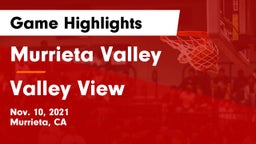 Murrieta Valley  vs Valley View  Game Highlights - Nov. 10, 2021