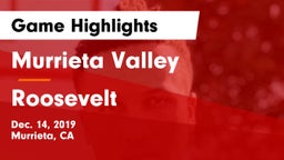 Murrieta Valley  vs Roosevelt  Game Highlights - Dec. 14, 2019