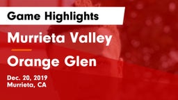 Murrieta Valley  vs Orange Glen  Game Highlights - Dec. 20, 2019