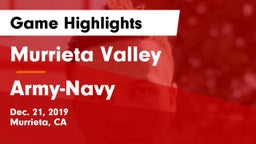 Murrieta Valley  vs Army-Navy  Game Highlights - Dec. 21, 2019