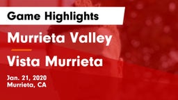 Murrieta Valley  vs Vista Murrieta  Game Highlights - Jan. 21, 2020