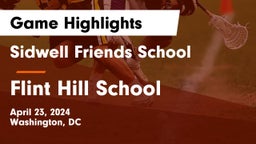 Sidwell Friends School vs Flint Hill School Game Highlights - April 23, 2024