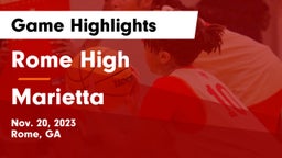 Rome High vs Marietta  Game Highlights - Nov. 20, 2023