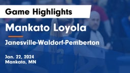 Mankato Loyola  vs Janesville-Waldorf-Pemberton  Game Highlights - Jan. 22, 2024