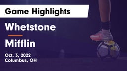 Whetstone  vs Mifflin  Game Highlights - Oct. 3, 2022