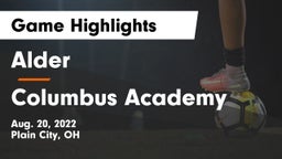 Alder  vs Columbus Academy  Game Highlights - Aug. 20, 2022