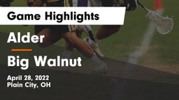 Alder  vs Big Walnut Game Highlights - April 28, 2022