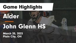 Alder  vs John Glenn HS Game Highlights - March 20, 2023