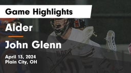 Alder  vs John Glenn  Game Highlights - April 13, 2024