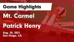 Mt. Carmel  vs Patrick Henry  Game Highlights - Aug. 20, 2021