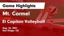 Mt. Carmel  vs El Capitan Volleyball Game Highlights - Aug. 26, 2021