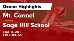 Mt. Carmel  vs Sage Hill School Game Highlights - Sept. 17, 2021