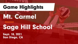 Mt. Carmel  vs Sage Hill School Game Highlights - Sept. 18, 2021
