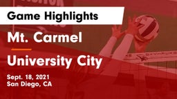Mt. Carmel  vs University City  Game Highlights - Sept. 18, 2021