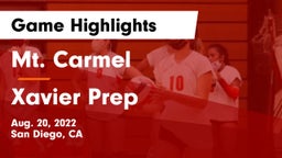 Mt. Carmel  vs Xavier Prep  Game Highlights - Aug. 20, 2022