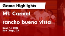 Mt. Carmel  vs rancho buena vista Game Highlights - Sept. 14, 2022