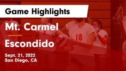 Mt. Carmel  vs Escondido  Game Highlights - Sept. 21, 2022