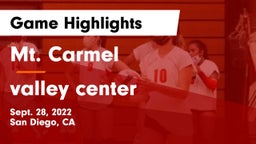 Mt. Carmel  vs valley center Game Highlights - Sept. 28, 2022