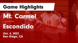 Mt. Carmel  vs Escondido  Game Highlights - Oct. 4, 2022