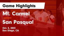 Mt. Carmel  vs San Pasqual  Game Highlights - Oct. 5, 2022