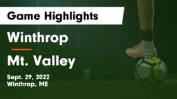 Winthrop  vs Mt. Valley Game Highlights - Sept. 29, 2022
