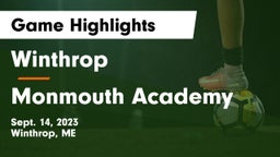 Winthrop  vs Monmouth Academy Game Highlights - Sept. 14, 2023