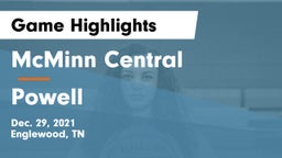 McMinn Central  vs Powell  Game Highlights - Dec. 29, 2021