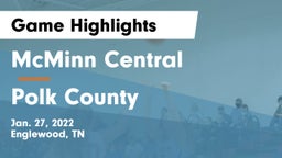 McMinn Central  vs Polk County  Game Highlights - Jan. 27, 2022