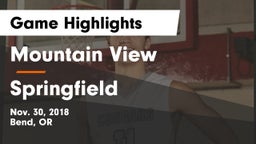 Mountain View  vs Springfield  Game Highlights - Nov. 30, 2018