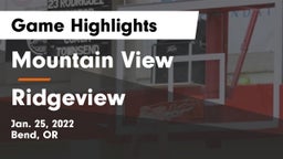 Mountain View  vs Ridgeview  Game Highlights - Jan. 25, 2022