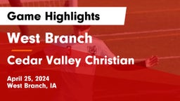 West Branch  vs Cedar Valley Christian Game Highlights - April 25, 2024